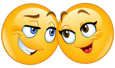 loving emoticons couple clipart