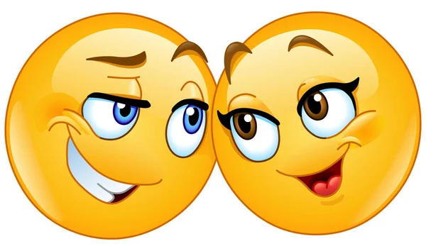 Αγάπη emoticons ζευγάρι — Διανυσματικό Αρχείο