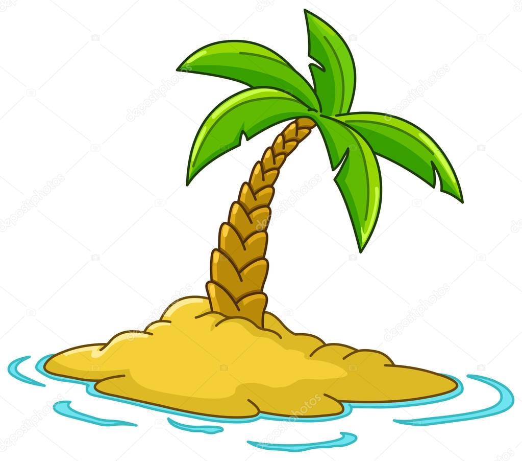 Island with palm tree