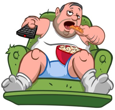 Couch potato man clipart