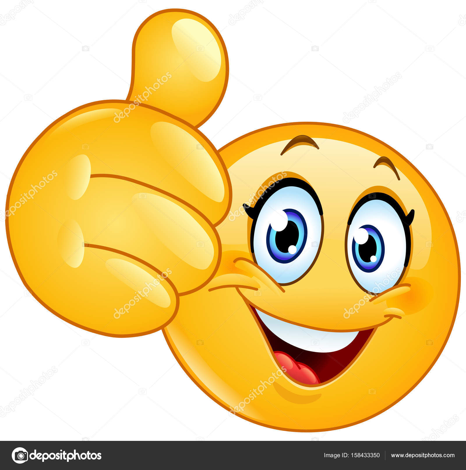 Female Thumbs Up Emoji Thumb Up Female Emoticon Stock Vector