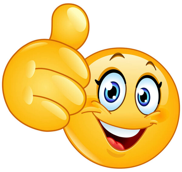 Пальцем вверх женский смайлик
