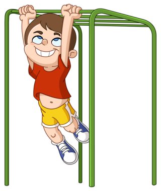 Çocuk demirlere tırmanıyor