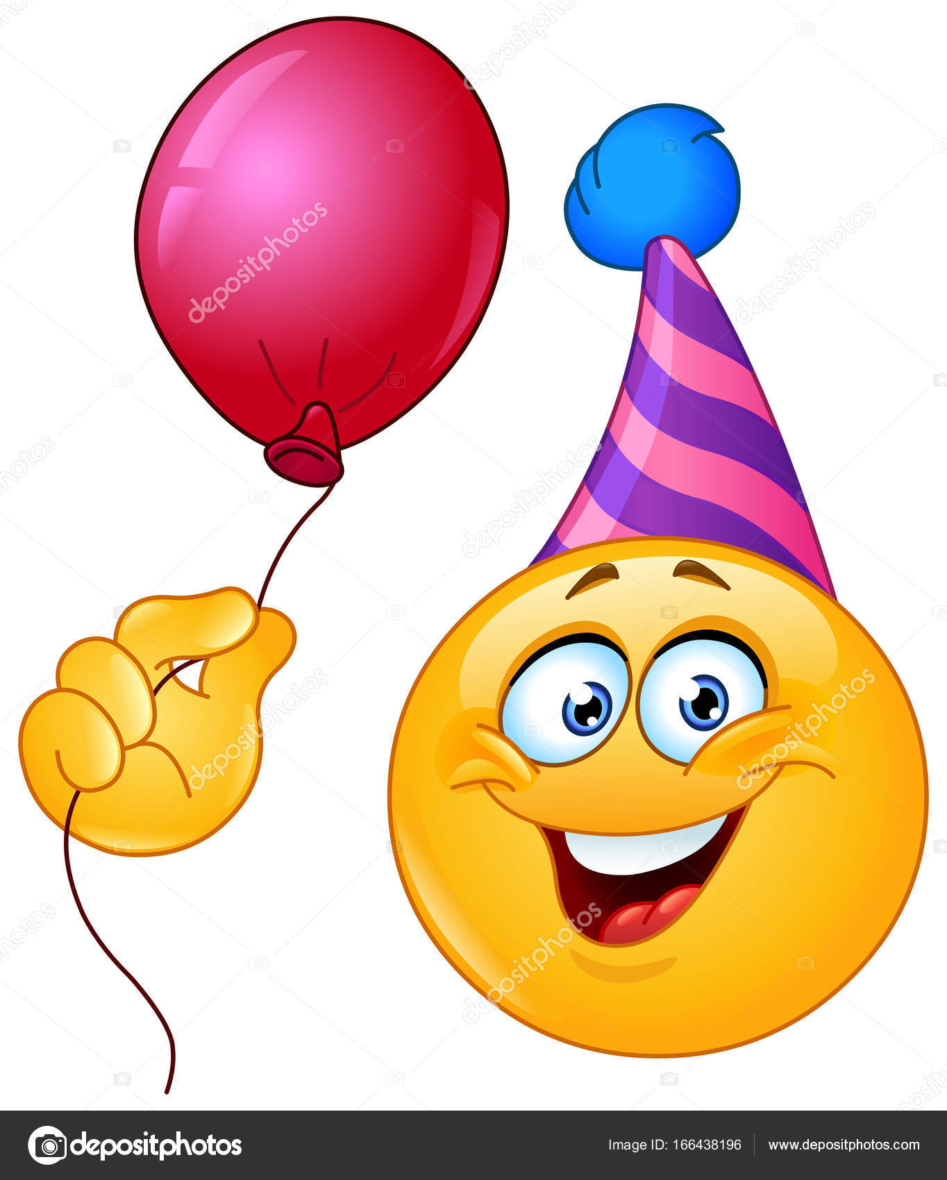 Birthday Emoticon With Balloon Vector Image By C Yayayoyo Vector Stock