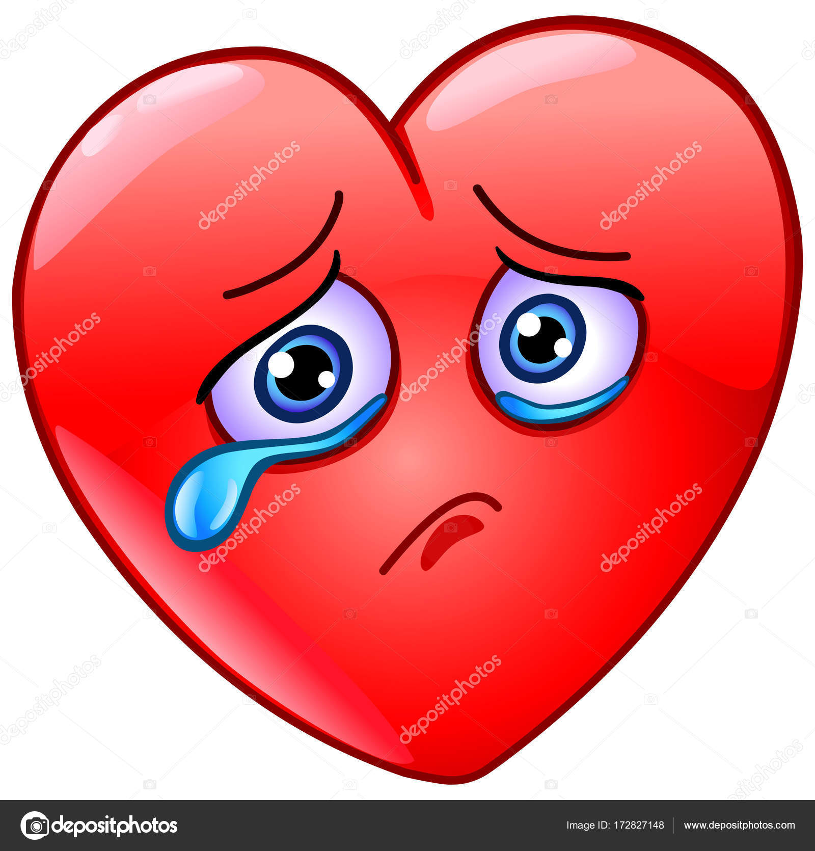 Emoticono Del Corazón Llorando Vector De Stock Por ©yayayoyo 172827148