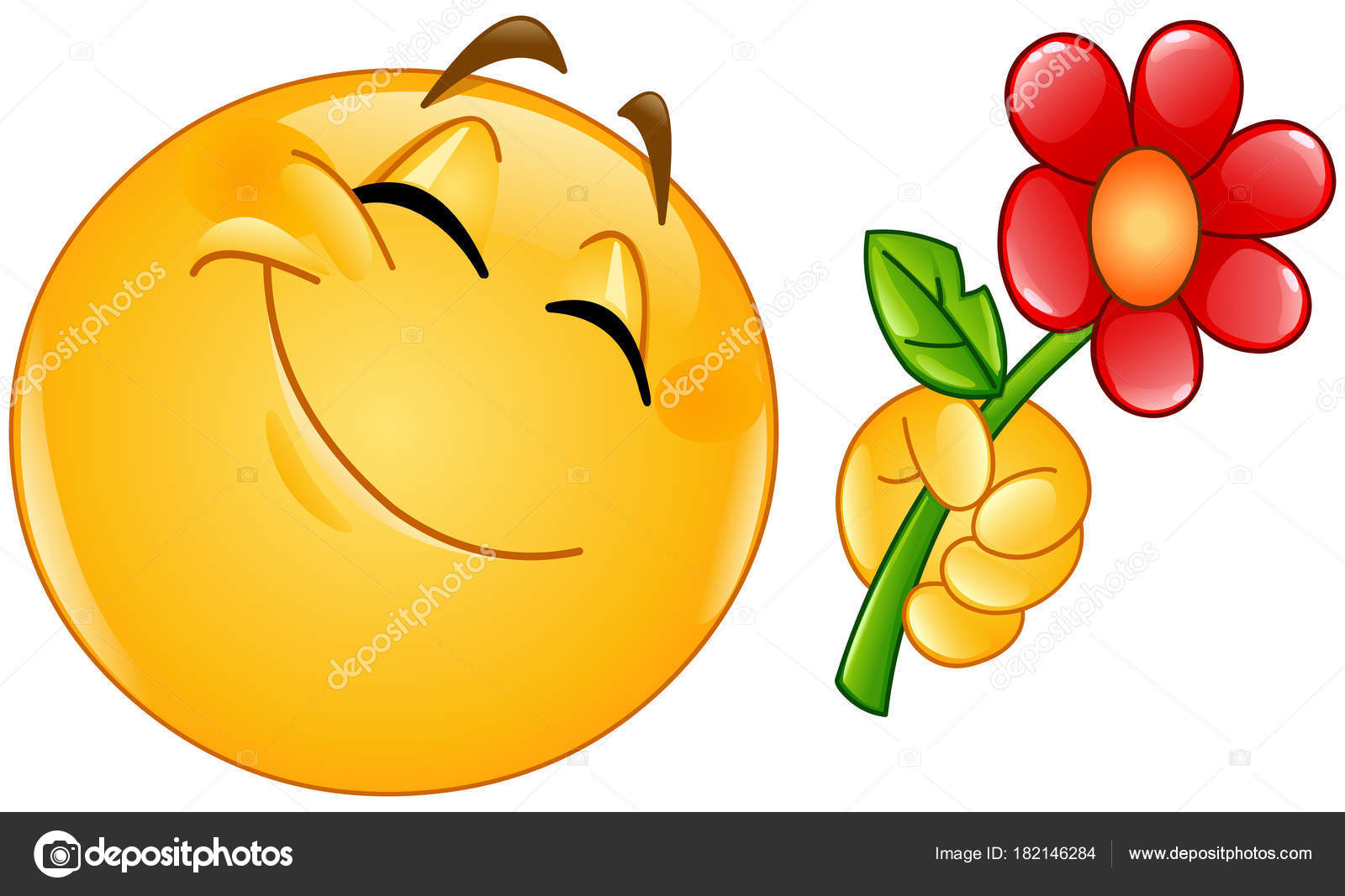 Emoticon giving flower ⬇ Vector Image by © yayayoyo | Vector Stock 182146284