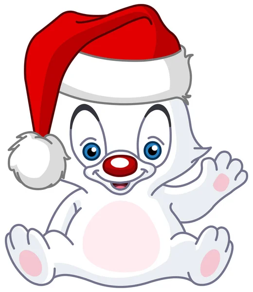Noël agitant bébé ours polaire — Image vectorielle