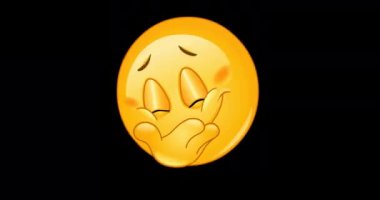 Gülümsemesini gizleyen bir emoji simgesi animasyonu alfa kanalı da dahil.