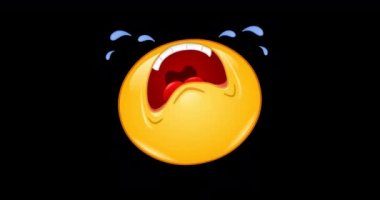 Ağlayan bir emoji simgesinin animasyonu. Alfa kanalı dahil.