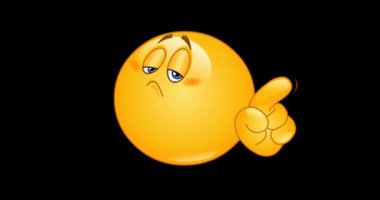 Parmağını sallayan emoji olmayan bir emojinin animasyonu. Alfa kanalı dahil.