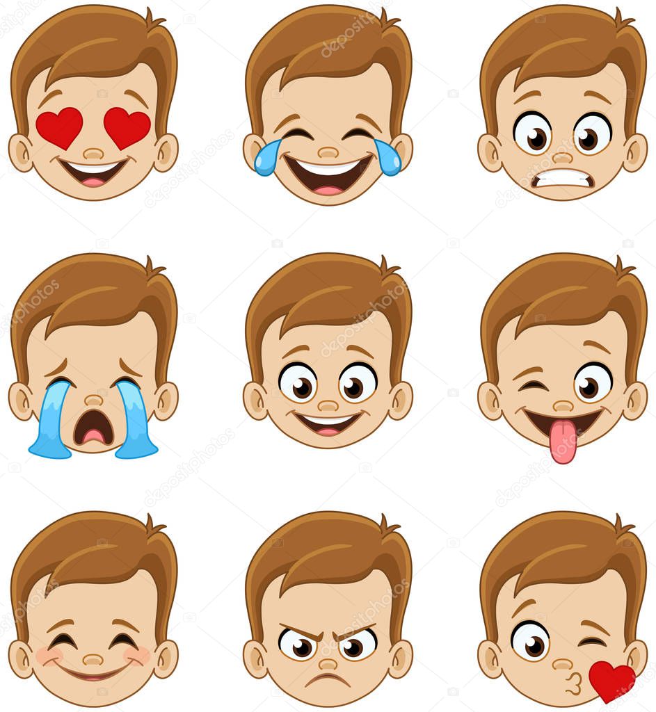 Boy face emoji expressions