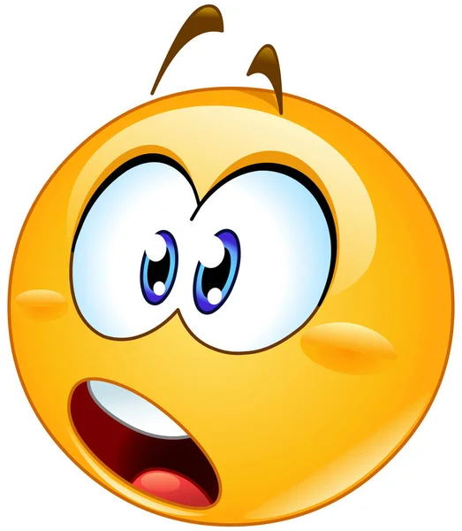 Emoji Emoticon Chocado Abrindo Boca — Vetor de Stock