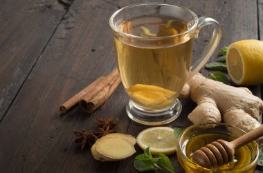 Naneli ve limonlu zencefilli çay