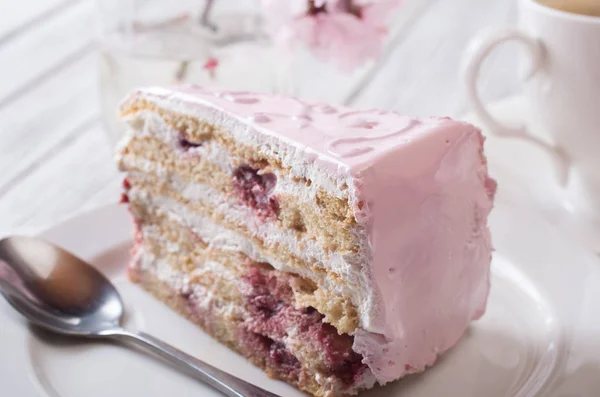 Rózsaszín torta — Stock Fotó