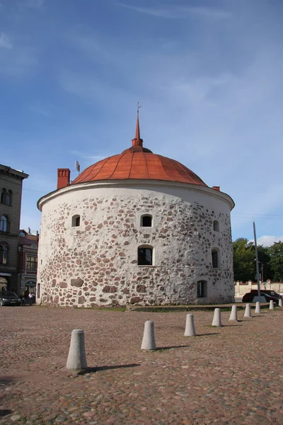 Round Stone Tower in Vyborg — Stock Photo, Image