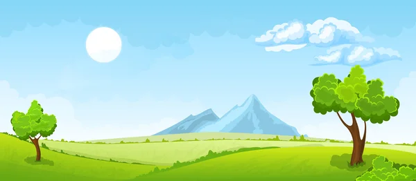 Paisaje rural de verano — Vector de stock