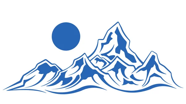 Semplice silhouette di montagna — Vettoriale Stock