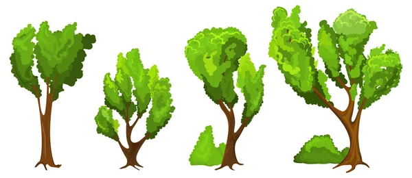 Conjunto de árvores vectoras — Vetor de Stock