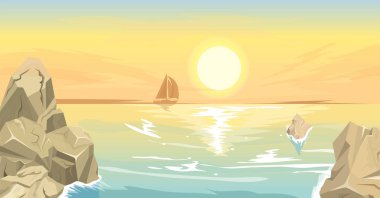 Gün batımlı deniz manzarası