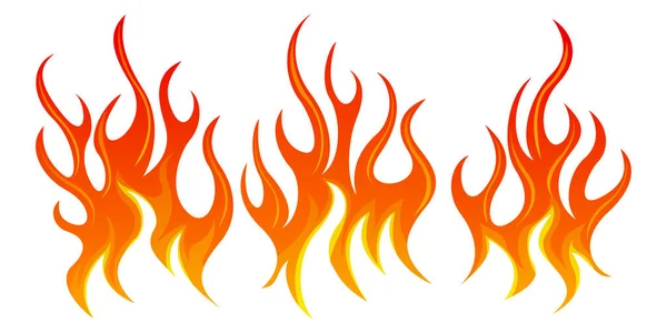 Conjunto de elementos de design de fogo — Vetor de Stock