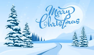 Kış manzarası ile neşeli Noel