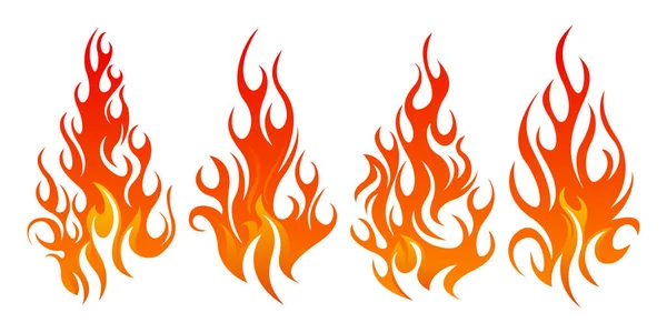 Feuer-Symbol gesetzt. Gestaltungselement — Stockvektor