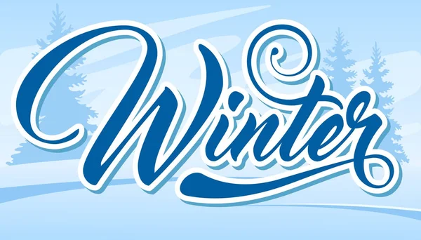 Inschrift Winter. Winterliches Gestaltungselement — Stockvektor