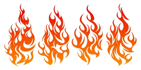 Set ikon kebakaran. Elemen desain - Stok Vektor