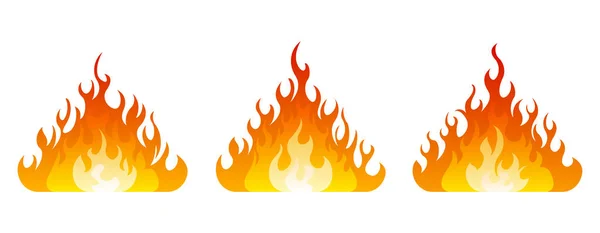 Fire icon set. Design element — Stock Vector