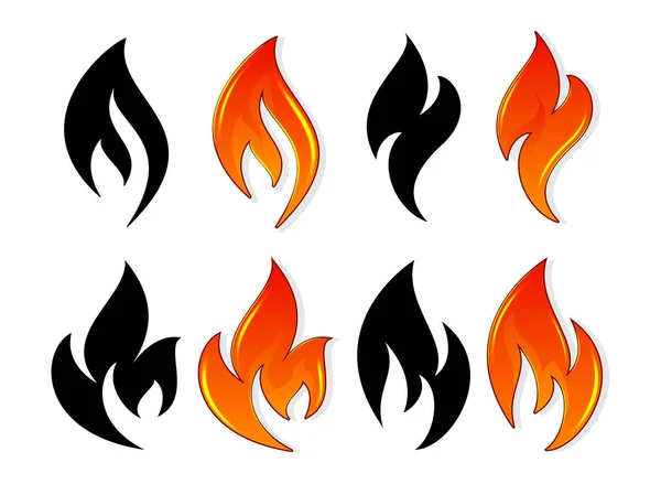 Ogień zestaw ikon. Element projektu — Wektor stockowy