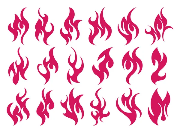 Feuer-Symbol gesetzt. Gestaltungselement — Stockvektor