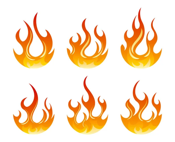 Juego de elementos de diseño de fuego vectorial — Vector de stock