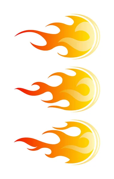 Fireballs. Σύνολο στοιχείων σχεδίασης φωτιά διάνυσμα — Διανυσματικό Αρχείο