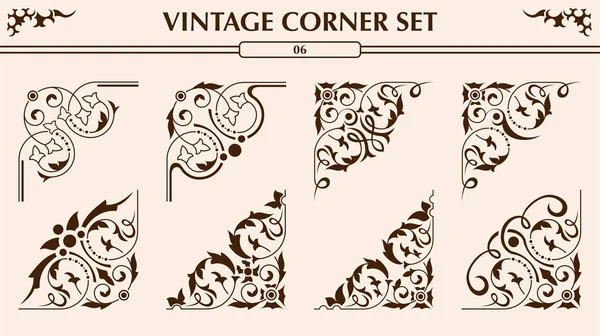 Conjunto esquina Vintage — Vector de stock