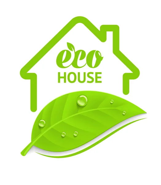 Logo Eco casa — Vettoriale Stock