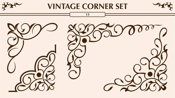 Vintage corner set — Stock Vector