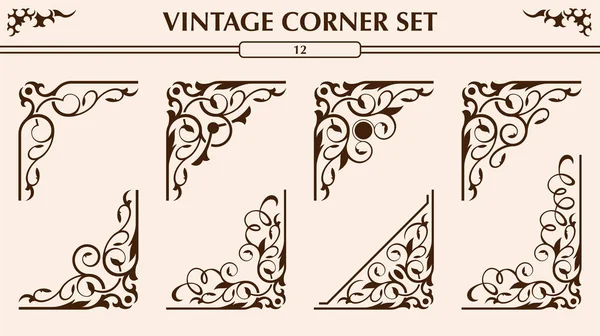 Conjunto esquina Vintage — Vector de stock