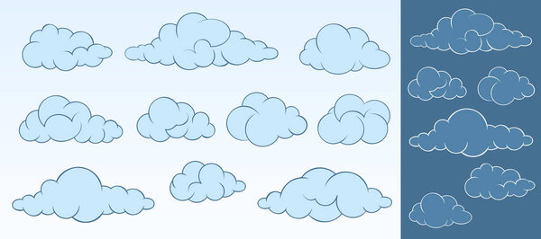Set of cartoon clouds