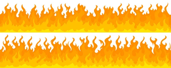 Flamme de feu bordures cadre — Image vectorielle