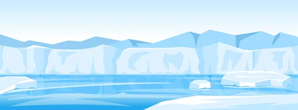 Inverno paisagem de gelo ártico — Vetor de Stock