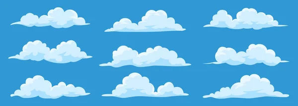 Set of cartoon clouds — Stock Vector