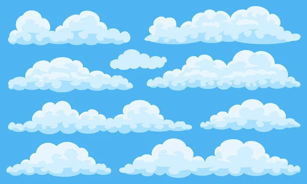 Set of cartoon clouds — Stock Vector
