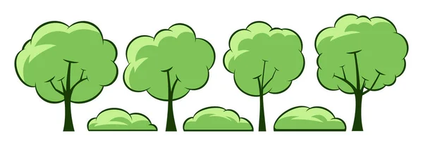 Zomer. Bomen set — Stockvector