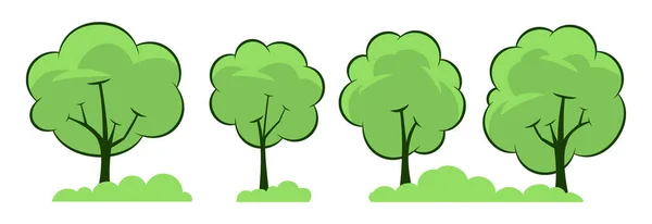 Zomer. Bomen set — Stockvector