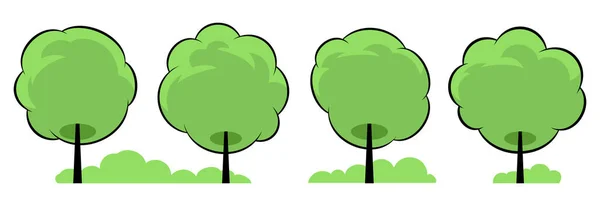 Zomer. Bomen set — Stockvector