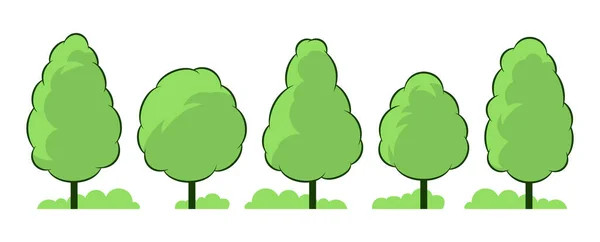 Zomer. Bomen set — Stockvector