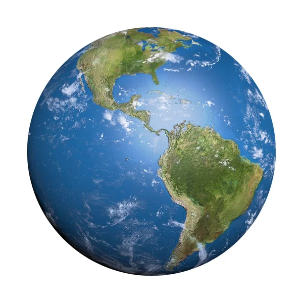 화이트에 고립 된 지구 — 스톡 사진