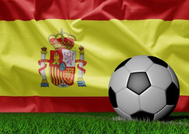 Futbol topu ve İspanya bayrağı