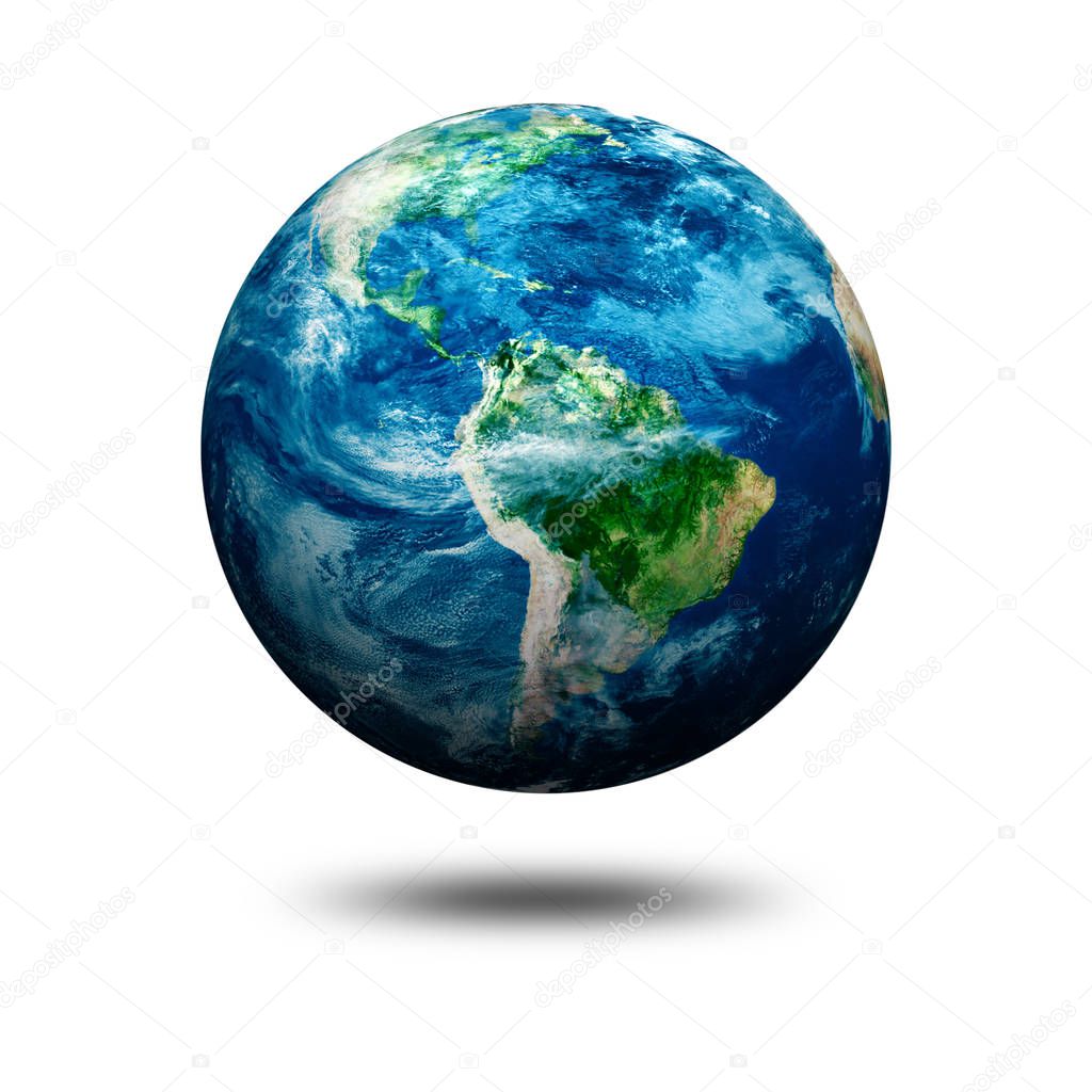 Earth globe on white