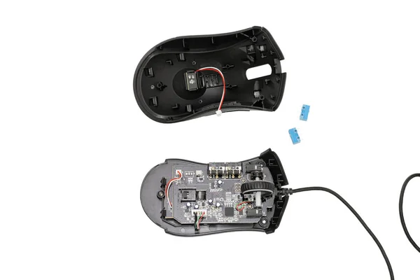 Dismantled computer mouse. — Stock Photo, Image